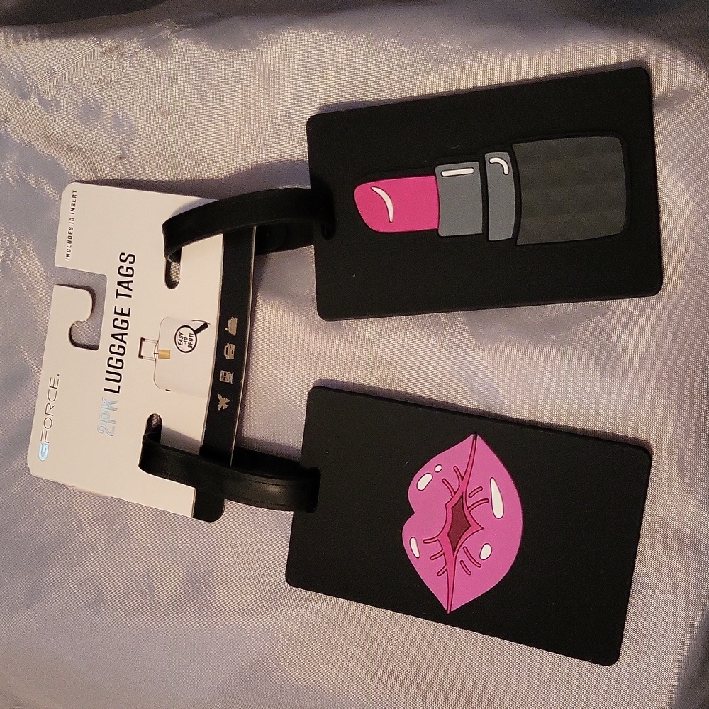 Lipstick and lips ๐ 2pk luggage tags - Picture 1 of 2